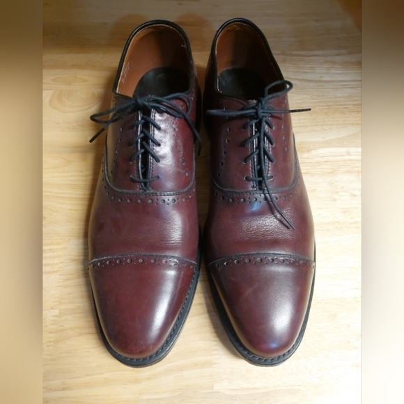 Allen Edmonds Hale Cap Toe Lace Up Oxfords Dress Shoes Burnished Burgundy 9B
